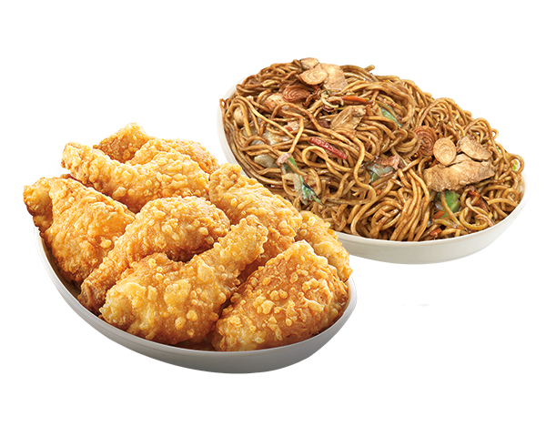 Chinese Style Fried Chicken with Pancit Canton Platter
